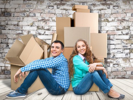 Brentford moving team transporting household items and boxes