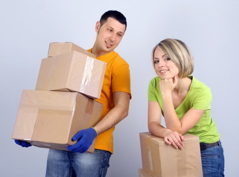 Loaded moving truck for flat and office removals in Brentford