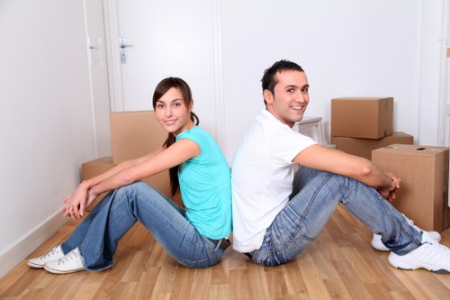 Prepared boxes and furniture ready for a Brentford move