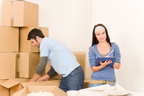 Office relocation service in Brentford with equipment and boxes