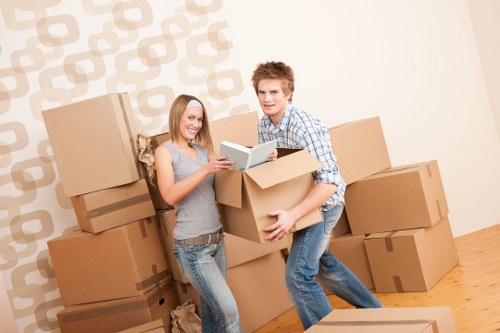 Secured cargo arranged safely inside a moving van